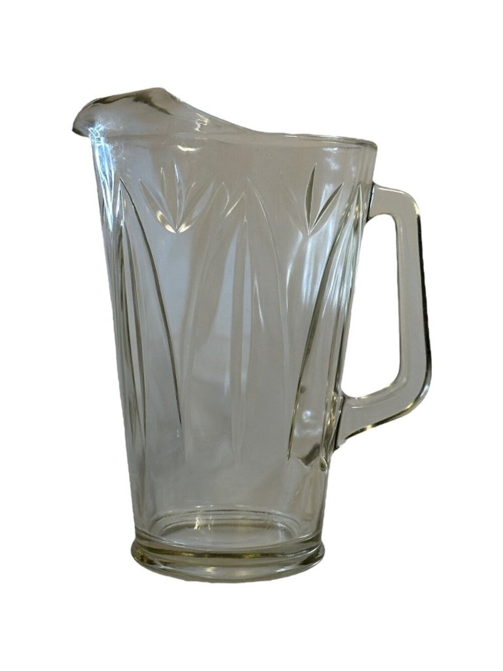 Vintage Clear Pressed Glass Pitcher With Ice Lip Marked 13 - Elegant Design 10"